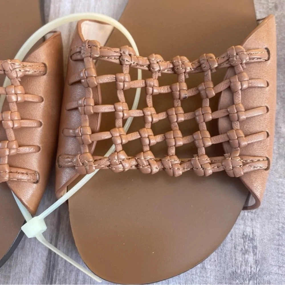 AD & DAUGHTERS brown slip on flat sandals sz 8